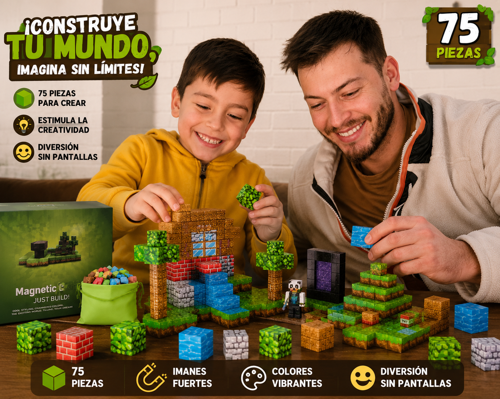 Bloques Magneticos MIinecraft 75 Piezas