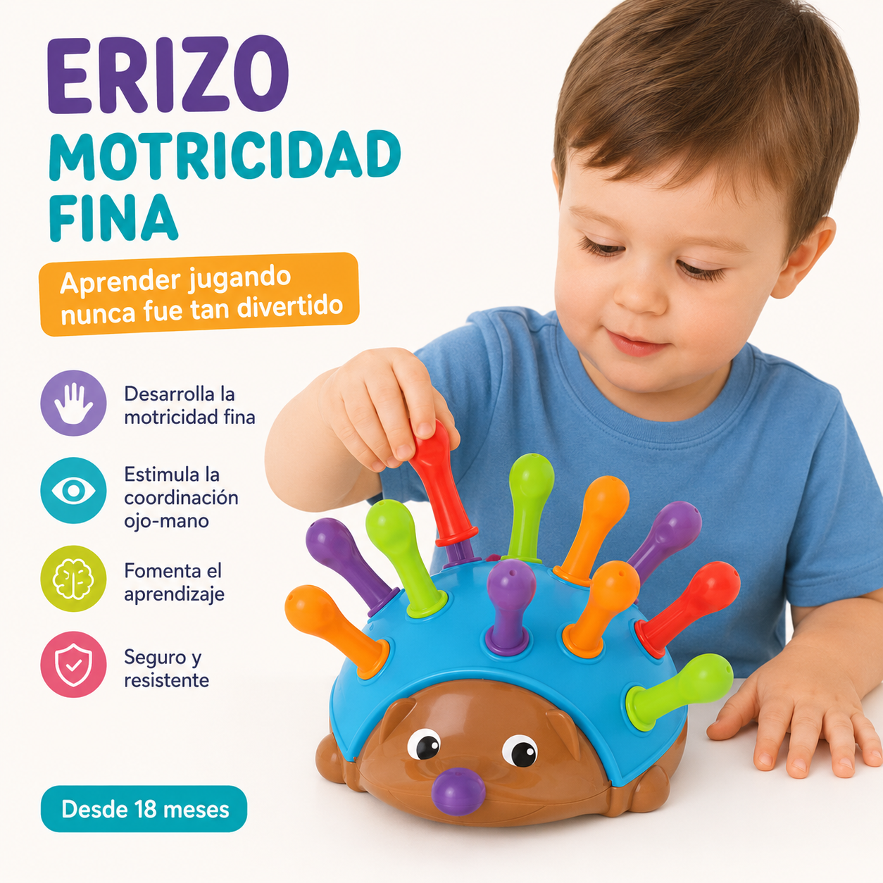JUGUETE ERIZO MOTRICIDAD FINA MONTESSORI
